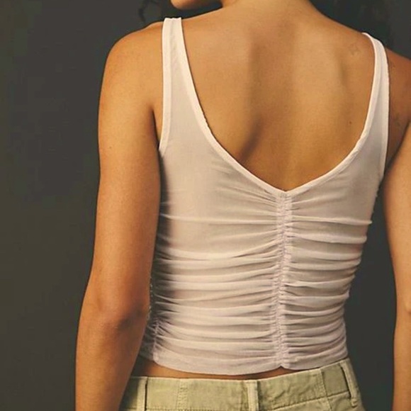 FREE People Intimately All I Think About Brami Ruched Sheer Light Pink SZ S NWT - Picture 2 of 9